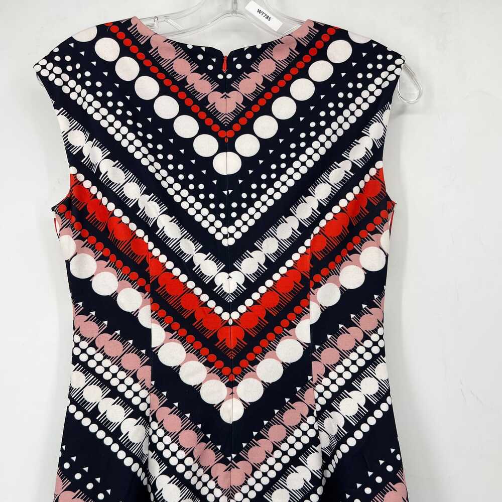 Vince Camuto Navy/White/Red Printed Dress | Midi Fit & Flare, Size 2 - Picture 5 of 10